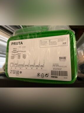 IKEA Pruta Food container with lid, set of 17, green